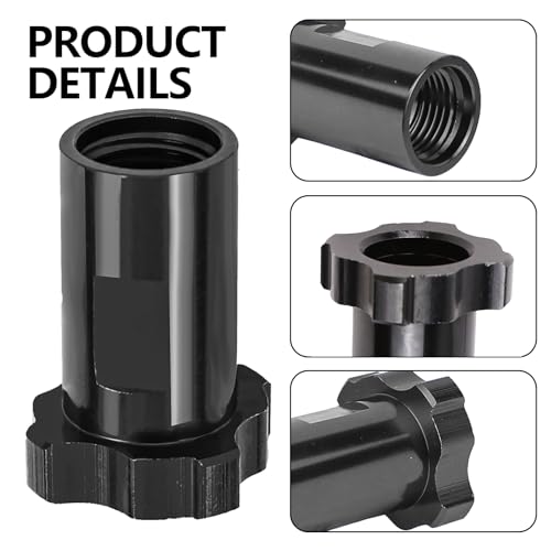 Image of Hovom Car Spray Gun Cup Adapter, 16mm Thread 1.5mm Pitch Master Elite Paint System MPS Female Adapter, Spray Gun Paint Cup Adapter Fits PRO-33, PRO-44, PRO-88 HVLP Spray Guns (Black+Internal Thread)