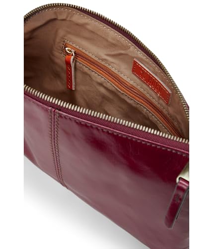 Image of HOBO Sable Leather Wristlet Clutch with Circular Handle, Zippered Closure, Credit Card Organizer, & Interior Zip Pocket