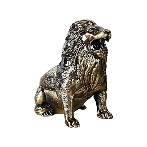 Zkydhbd Cendrier de luxe avec couvercle coupe-vent et anti-odeurs en alliage - Décoration de bureau pour homme et femme - Cendrier de table vintage avec couvercle pour l'extérieur