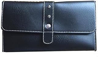 シザーケース 5丁 三つ折り 美容師 トリマー フローリスト ケース 革 園芸 ハサミ シザーバッグ 理容師 サロン はさみ フラワーショップ 花屋 (ブラック)