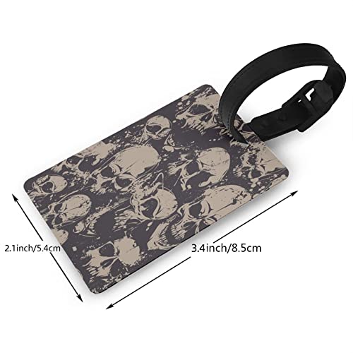 Luggage Tag Retro-Halloween-Gray-Skull Baggage Handbag School Bag Suitcase Name Id Card Label #TOP1
