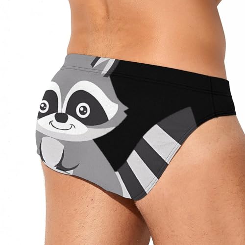 Cute Raccoon Novelty Men's Brief Swimwear Pants Swimming Trunks Beach Shorts Underwear3