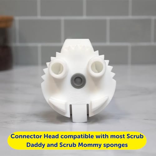 Image of Scrub Daddy Scrub Mommy Dish Wand, Refill Heads, Sponge & Connector Head, Soap Dispensing Dish Brush, Texture Changing Washing Up Sponge, Dual Sided Non Scratch Scourers with Liquid Handle - Pink