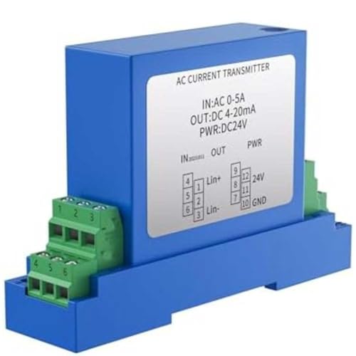 NiuLumea - NiuLumea Capteur de tension CA 24 V AC 0-5 A avec sortie 4-20 mA, bleu pour transducteur de mesure de courant en plastique industriel