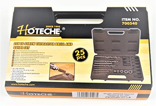Hoteche 25 Pc Screw Extractor Drill Bit And Guide Set 700540 #TOP1
