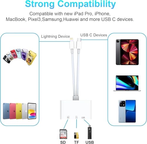 Lecteur de carte SD iPhone adaptateur Lightning USB 3.0 iPad MacBook Android
