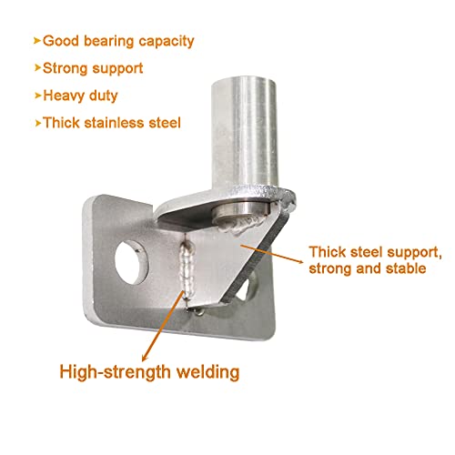 Kswlor 2 Pack Stainless Steel Wall Mount Gate Hinge Chain Link Fence Gate Hinges Heavy Duty Fence Post Chain Link Gate Hinge With 5/8 Hinge Pin,Horizontal Mount #TOP1
