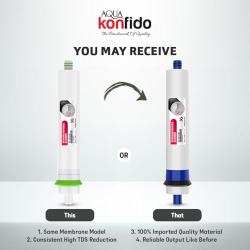 Image of Aqua konfido's 80 GPD RO Membrane for RO Water Purifier | Works up to 2200 TDS | Reduce TDS | Compatible with All Standard RO Systems | High Flow, Long Life, Made for Indian Water | High Efficiency