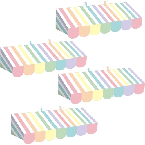 Image of Tallew 4 Pcs 3D Circus Awning Wall Decoration Farmers Market Party Decorations Carnival Awning for Halloween Carnival Theme Party Classroom Decorations(Pastel)
