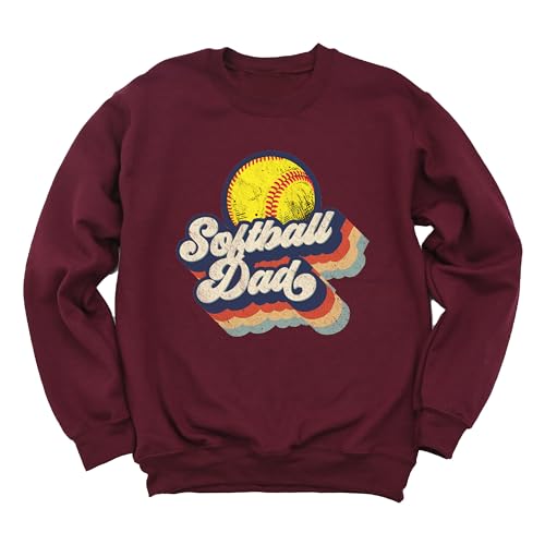 Softball Dad Heart Sweatshirt, Perfect Gift For Softball Player And Softball Lovers, Softball Dad Daddy Father Father's Day Hoodie, Funny Fathers Day Softball Dad Gift From Daughter Son Wife Hoodie 5