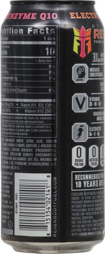 REIGN Total Body Fuel, Reignbow Sherbet Drink, 16 Fl Oz, Black (Pack of 5)