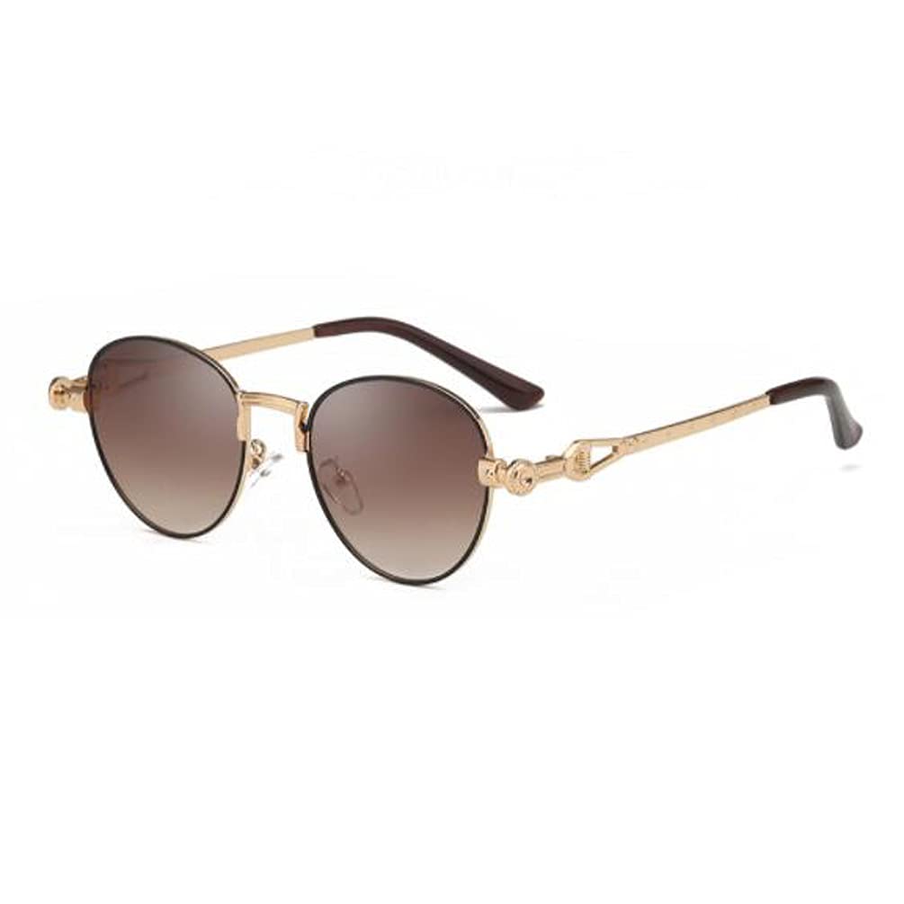 Women and Mens Metal Round Frame Sunglasses Punk UV Blocking Lens Sunglasses