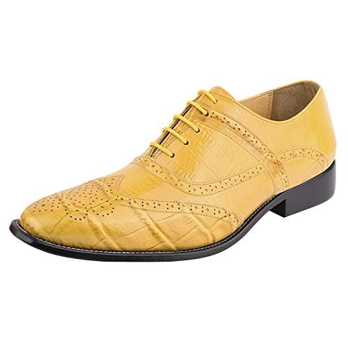 Image of LIBERTYZENO Mens Brogue & Plain Genuine Leather Animal Print Lace Up Oxford Dress Shoes for Easter Gift