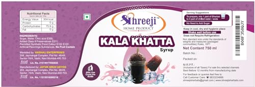 Image of SHREEJI Kala Khatta Syrup Mix with Water for Making Juice Pet Bottle,Liquid, 750