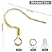 200 PCS/100 Pairs 14K Gold Tone Earring Hooks Hypoallergenic 925 Sterling Silver Plated Ear Wires Fish Hooks with 100 PCS Silicone Ear Backs and Jump Rings Earring Finding for DIY Jewelry Making