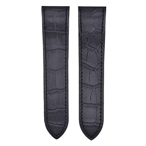 20mm Replacement Leather Strap Band Compatible with 32mm Cartier Santos 100 2878 Medium Blak