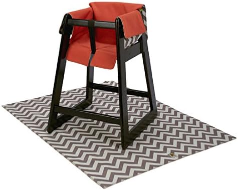 Messy Marvin Wipeable Rug/Splat Mat (French Gray/Zigzag)