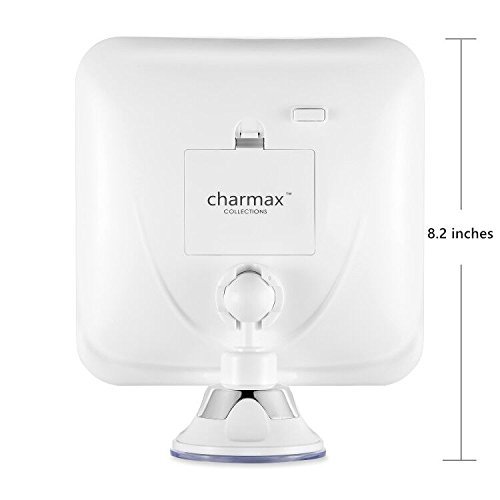 Charmax 8X Magnifying Lighted Makeup Mirror with Bag, Natural LED Lights Bathroom Vanity Mirror, Battery Operated Travel Mirror, Square
