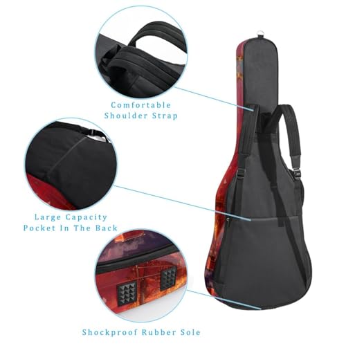 Housse de guitare acoustique rose protégeant de la pluie avec poches - 3