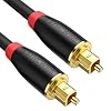 Syncwire Toslink Optische kabel, 1,8 m, digitale audiokabel, 24K verguld, High Fidelity, digitale audiokabel voor stereo-installatie, thuisbioscoop, soundbar, tv, Xbox, PS – zwart