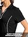 Rdruko Women's Golf Polo Shirts Dry Fit Collared Tennis Casual Work Shirts V Neck Moisture Wicking Short Sleeve, Black, XXL