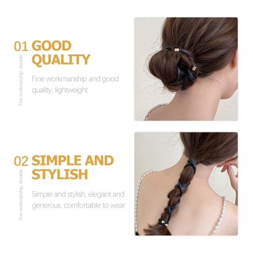 Élastique à queue de cheval en cuir véritable de qualité supérieure - 3