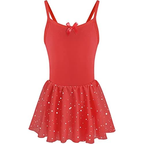 DANSHOW Girls Short Sleeve Leotard with Skirt Kids Dance Ballet Tutu Dresses Black 2-4T