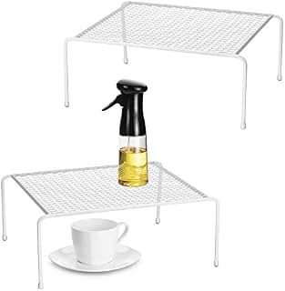 Kitchen Cupboard Organiser-2 Pack Metal Wire Storage Shelf Insert Rack for Kitchen Countertop, Pantry, Cabinet, Fridge
