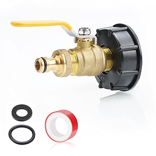 drado IBC Válvula de bola con sistema de enchufe con válvula de bola de latón IBC Accesorios con mango de palanca Válvula de bola 3/4 pulgadas, S60 x 6