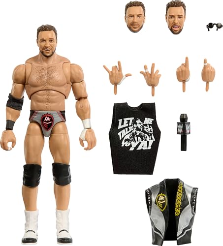 Mattel WWE Ultimate Edition Action Figure & Accessories, 6-inch LA Knight Collectible Set, Swappable Heads & Hands, 30 Articulation Points