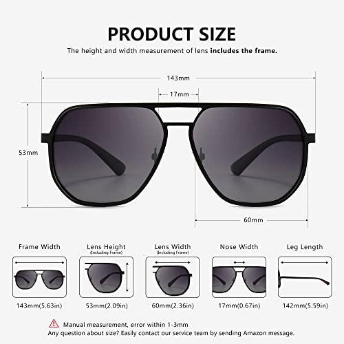 SUNGAIT Polygon Aviator Sunglasses for Men Polarized Trendy Square Sun Glasses Retro Pilot Shades UV Protection4