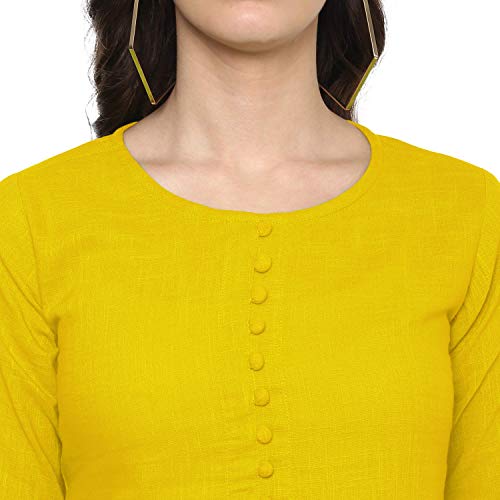 Image of Cotton Plain and Solid Bell Sleeve A-Line Short Round Neck Flared Tunic Top for Girls Women