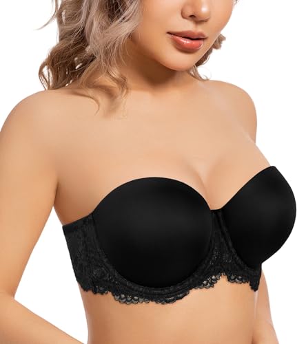 Image of HACI Women's Multiway Strapless Bra Plus Size Full Figure Underwire | Full Coverage, Supportive, Non Slip