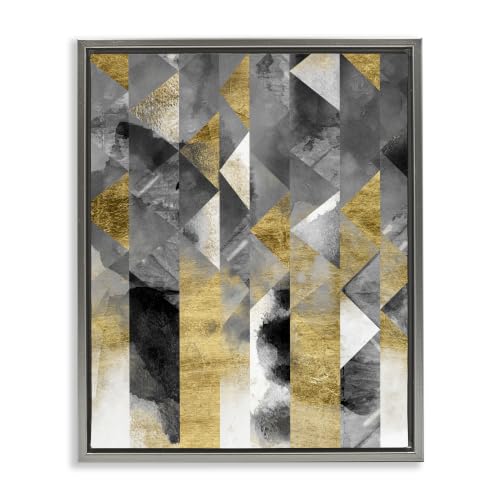 Image of 'Modern Triangular Stripes Sharp Geometric'| Floating Frame Canvas Art