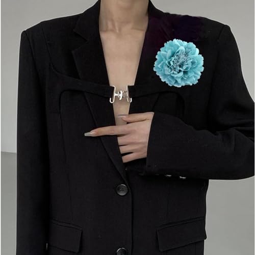Image of Peony Fabric Flower Brooches Oversize Lapel Pins Extra Big Brooch Delicate Dancing Party Prom Wedding Charm Banquet Dress Suit Guest Corsage Accessories Gifts Dancer Large Hairpin Clip 110mm