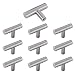 Drenky 10 piezas Plata acero inoxidable Tirador para muebles manija de puerta tirador puerta corredera Cocina Armario Cajón Manija Tire del gabinete Manija con tornillos Un solo agujero