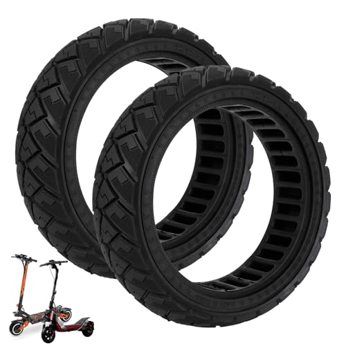 70/60-7.5 Off-Road Solid Tire 10 inch for Ninebot ZT3 Kukirin G3 Pro Sport Electric Scooters,Tubeless Rubber Tires Front or Rear E-Scooter Tire Replacement(4 Color) (LL-70607.5solid-Black, 2pcs)