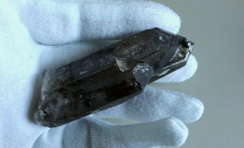 Quartz noir Morion double pointe minéral brut de haute qualité