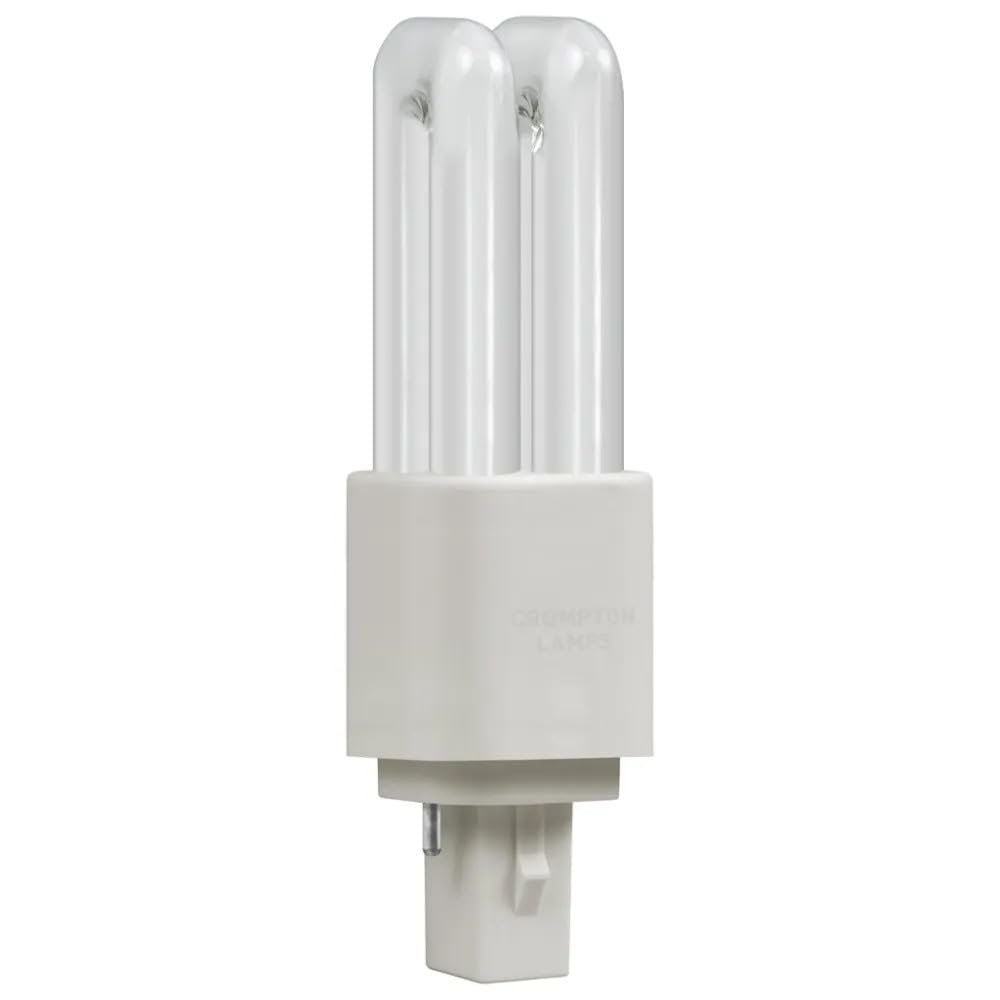 Crompton Lamps LED PLC 4.5W G24 Double Turn D-Type Direct to Mains (10W Equivalent) 4000K Cool White Opal 605lm Universal 2-pin Push Fit Light Bulb