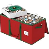 Simple Houseware 128 Christmas Ornament Storage Box with Adjustable Divider