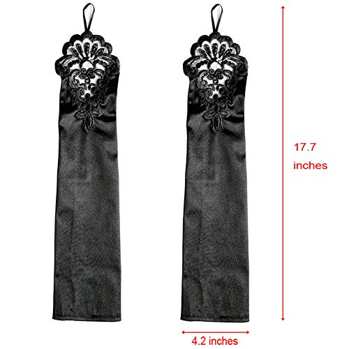 Xuhan 1920s Flapper Costume Accessories Set for Women Headband Earrings Necklace Gloves Cigarette Holder (a03)