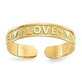 14K Yellow Gold Love Toe Ring