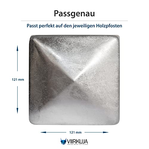 10 x Paalkappen voor Afrasteringspalen (120 x 120 mm) Gegalvaniseerd Staal Piramidevormige Afdekkap voor Houten Palen… - Image 5