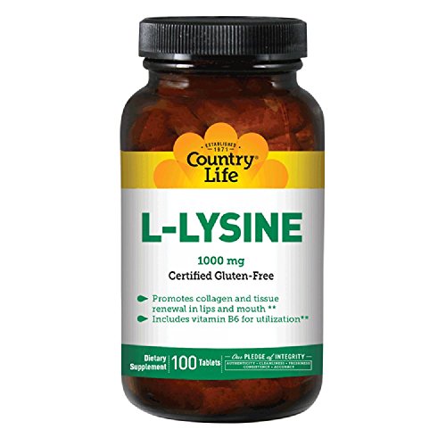 L-Lysine 1000mg With B6 Country Life 100 Tabs by Country Life