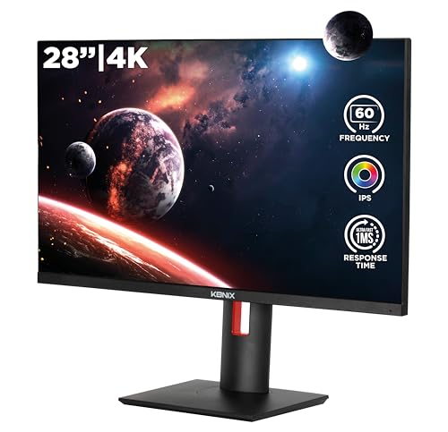 Konix Mythics 28“ Vidar 4K Gaming Monitor PC, PS4, PS5, Switch und Xbox - UHD-Auflösung 2160 px - Frequenz 60 Hz - 1 ms - 3 x HDMI - IPS-Panel