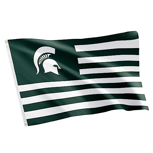 Desert Cactus Michigan State University Flag Spartans MSU Banners 100% Polyester Indoor Outdoor 3x5 feet Flags (Design Nation)