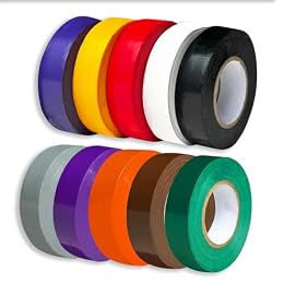 Klick Industrial Electrical Tape 3/4" x 66 ft, UL Listed Heavy Duty PVC Insulation Tape, Flame Retardant & Waterproof, Strong Adhesive for Wire Repair & Electrical Work – 10 Pack Multicolor