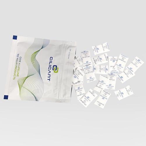 Image of CILICAnT 1 Gram (40 Pcs) Premium Silica Gel White Packets Desiccant Dehumidifiers, Non-Indicating Silica Gel Packs for Moisture Absorption (1 Gram X 40 Pcs = 40 Gram)