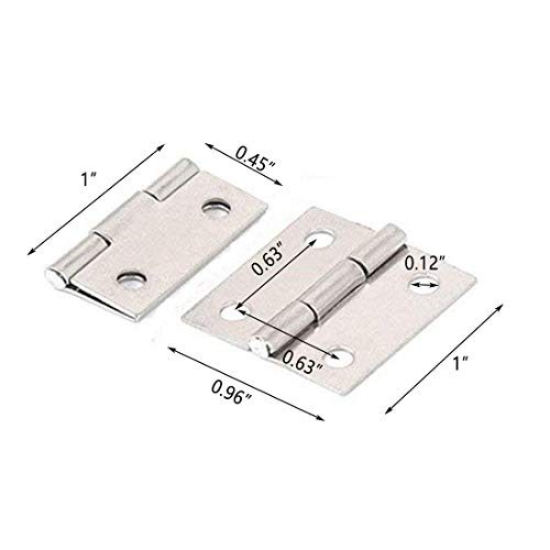 Autoly 20Pcs 1" Stainless Steel Cabinet Door Hinge Small Box Cupboard Gate Furniture Butt Hinge Silver Tone (1-Inch Long) #TOP1