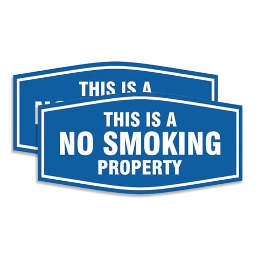 Signalisation No Smoking Property lot de 2 bleus pour préserver vos murs